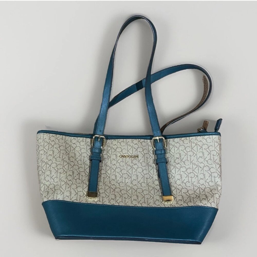 CALVIN KLEIN Green Brown Khaki SHOULDER TOTE BAG MSRP $ 158